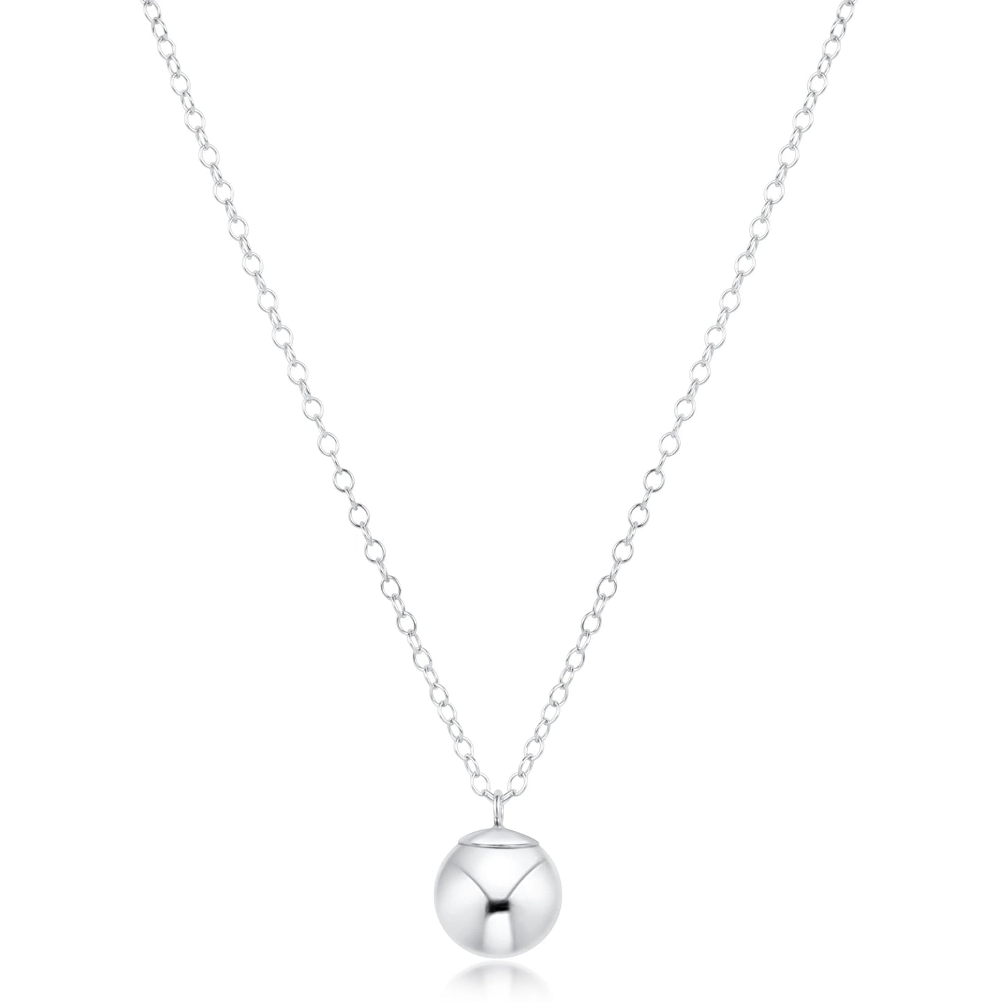 16" Necklace Sterling - Classic Sterling 10mm Charm