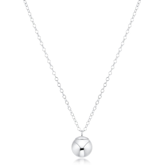 16" Necklace Sterling - Classic Sterling 10mm Charm
