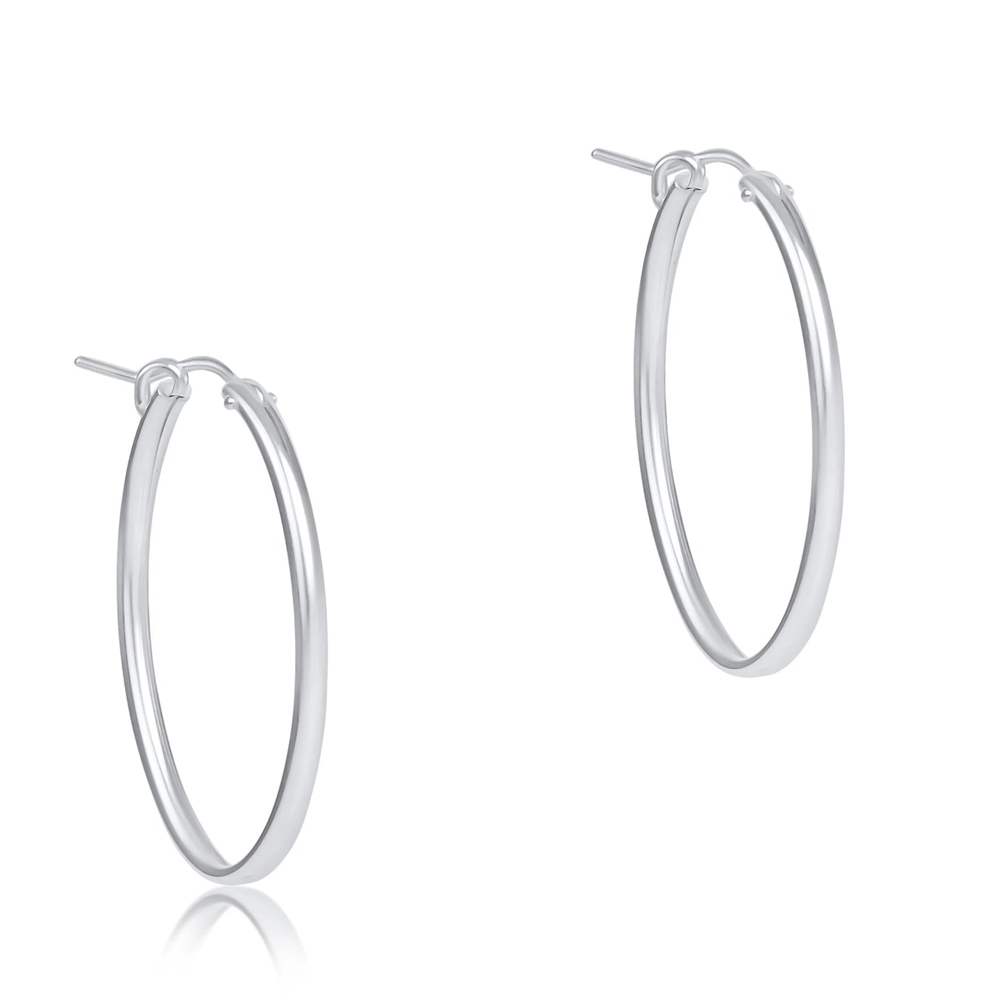 oval sterling 1" hoop - smooth