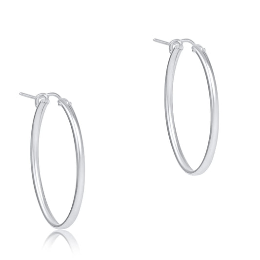 oval sterling 1" hoop - smooth