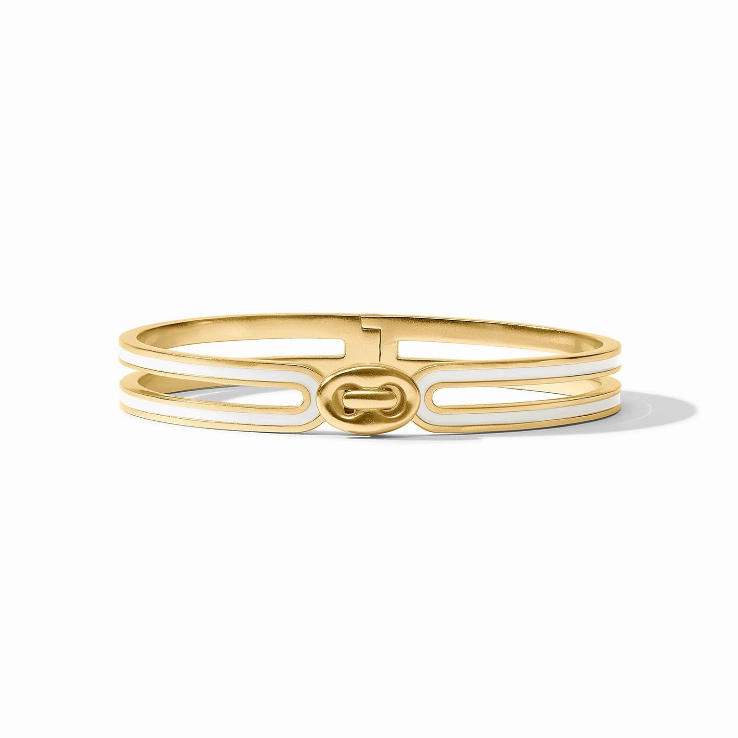 Laguna Enamel Hinge Bangle - Gold & Enamel - Julie Vos