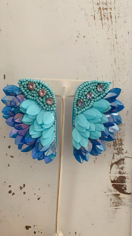 Fly Away Blue Earrings