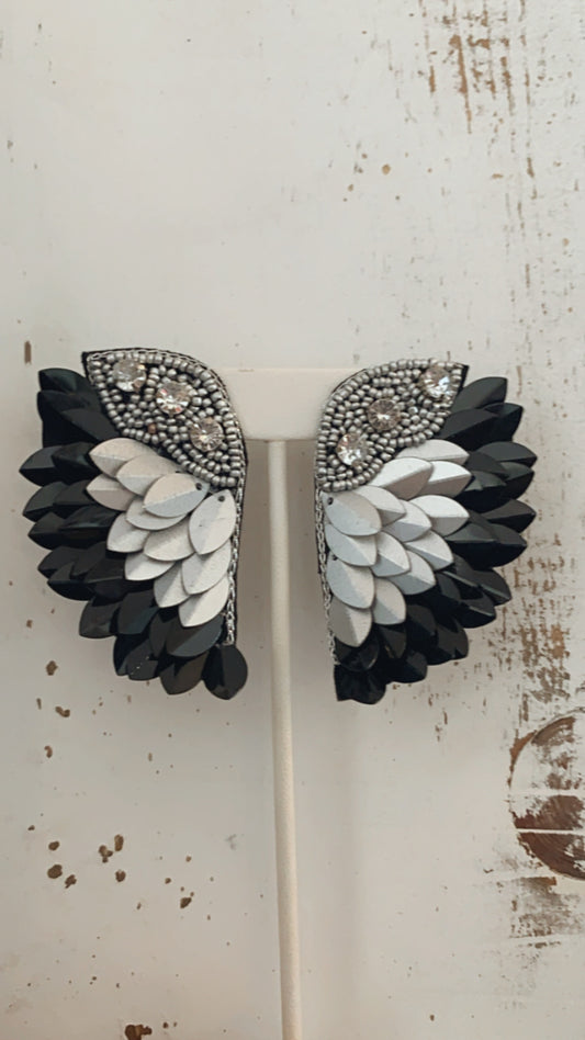 Fly Away Gunmetal Earrings