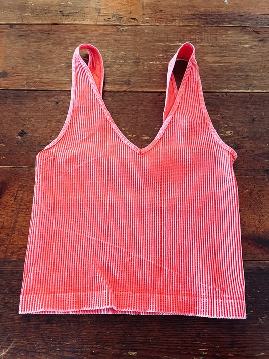 Vintage V Neck Crop Top