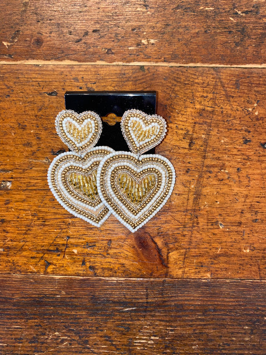 Gold Tier Heart Earrings