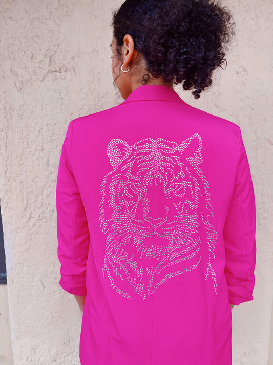 Pink Tiger Rhinestone Blazer