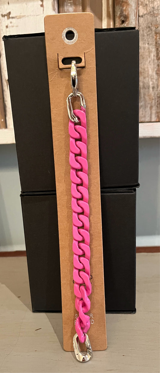 Victoria Fuchsia Pink Chain Link Bracelet