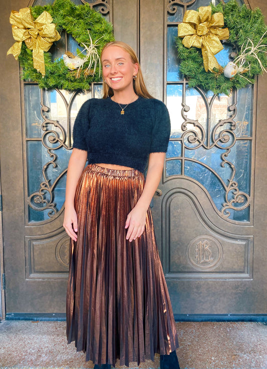 Alexia Brown Pleated Skirt