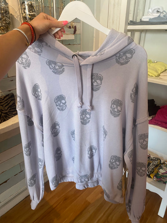 Dusty Lavender Skull Hoodie