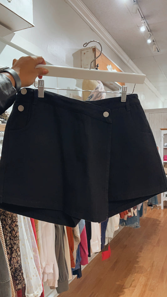 black denim envelope skirt