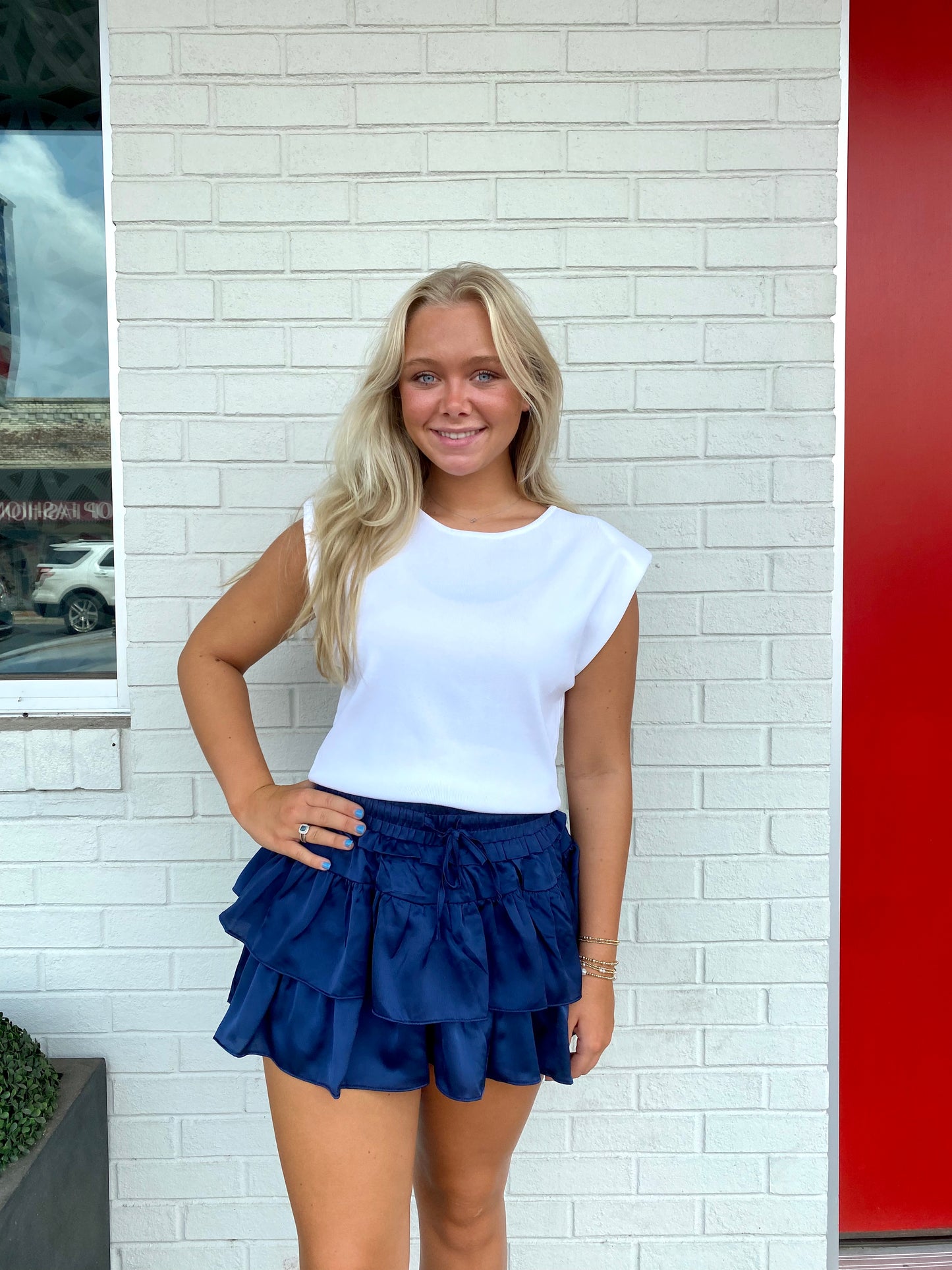 Knit Shoulder Pad Top