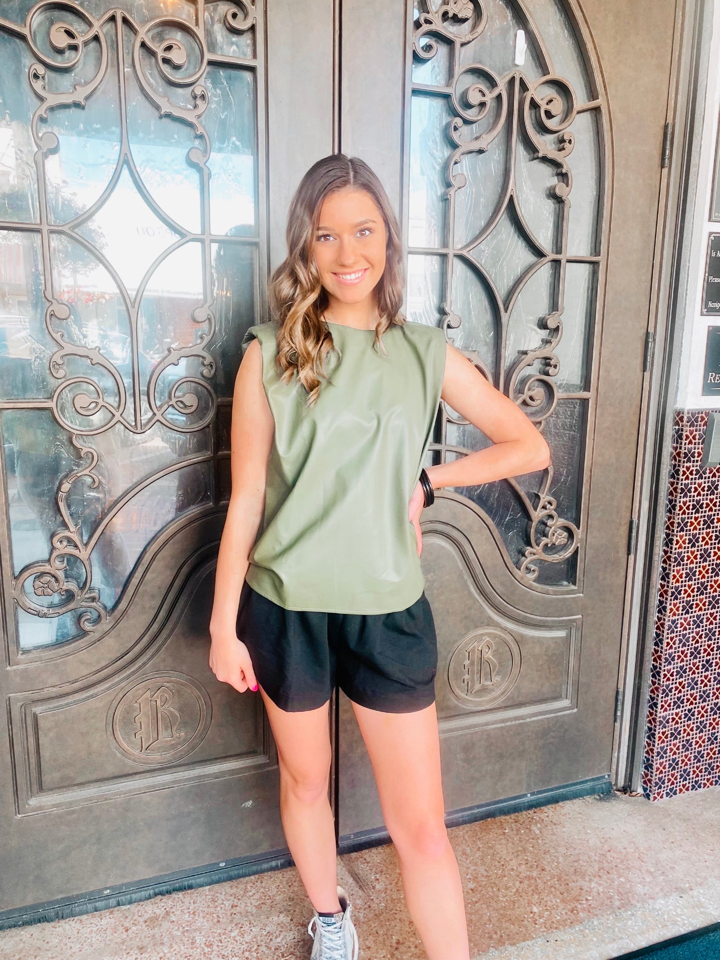 Faux Leather Muscle Top