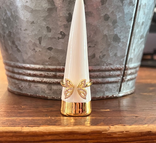 Nellie Single Butterfly Gold Ring
