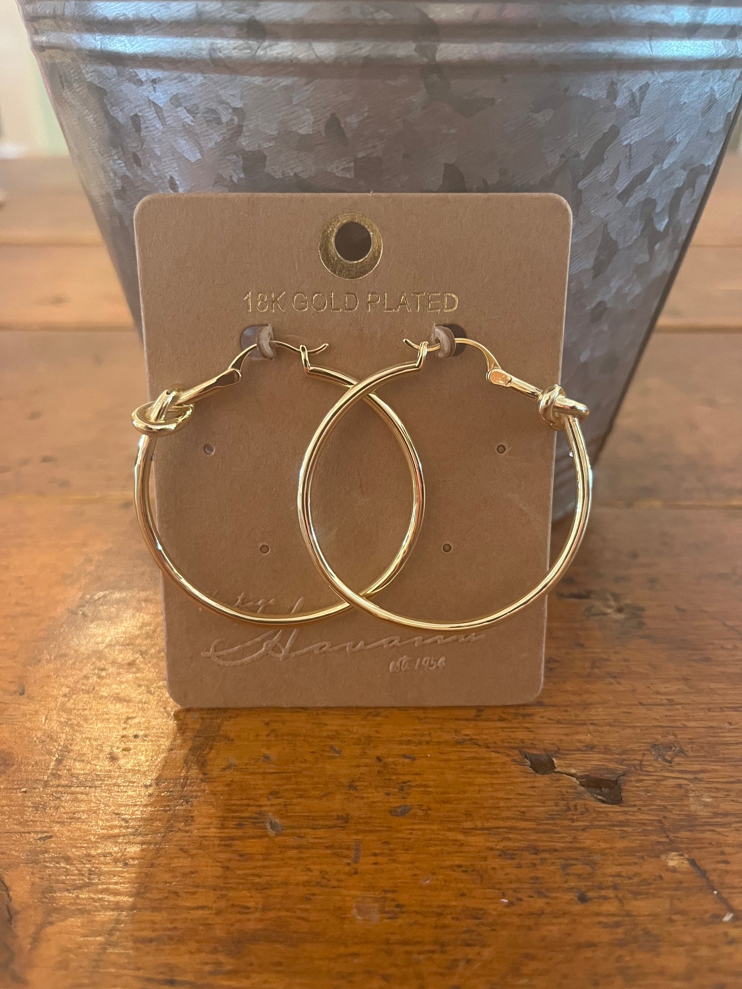 Dainty Gold Twist Large Hoop Earrings