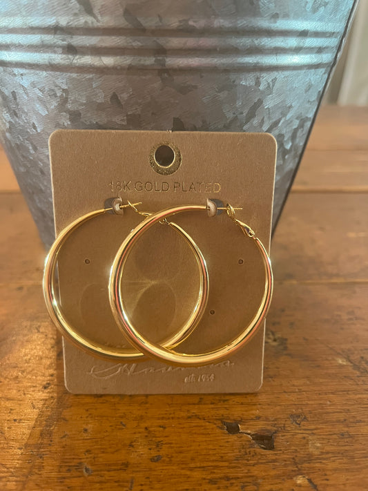 Jane Gold Platted Hoop Earrings