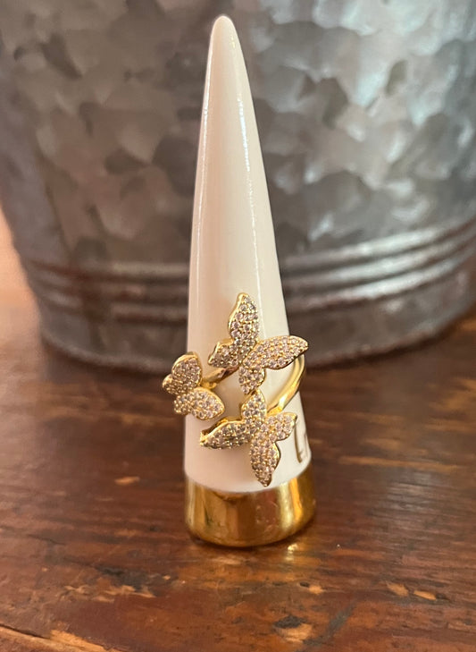Crystal Wrap Around Butterfly Ring