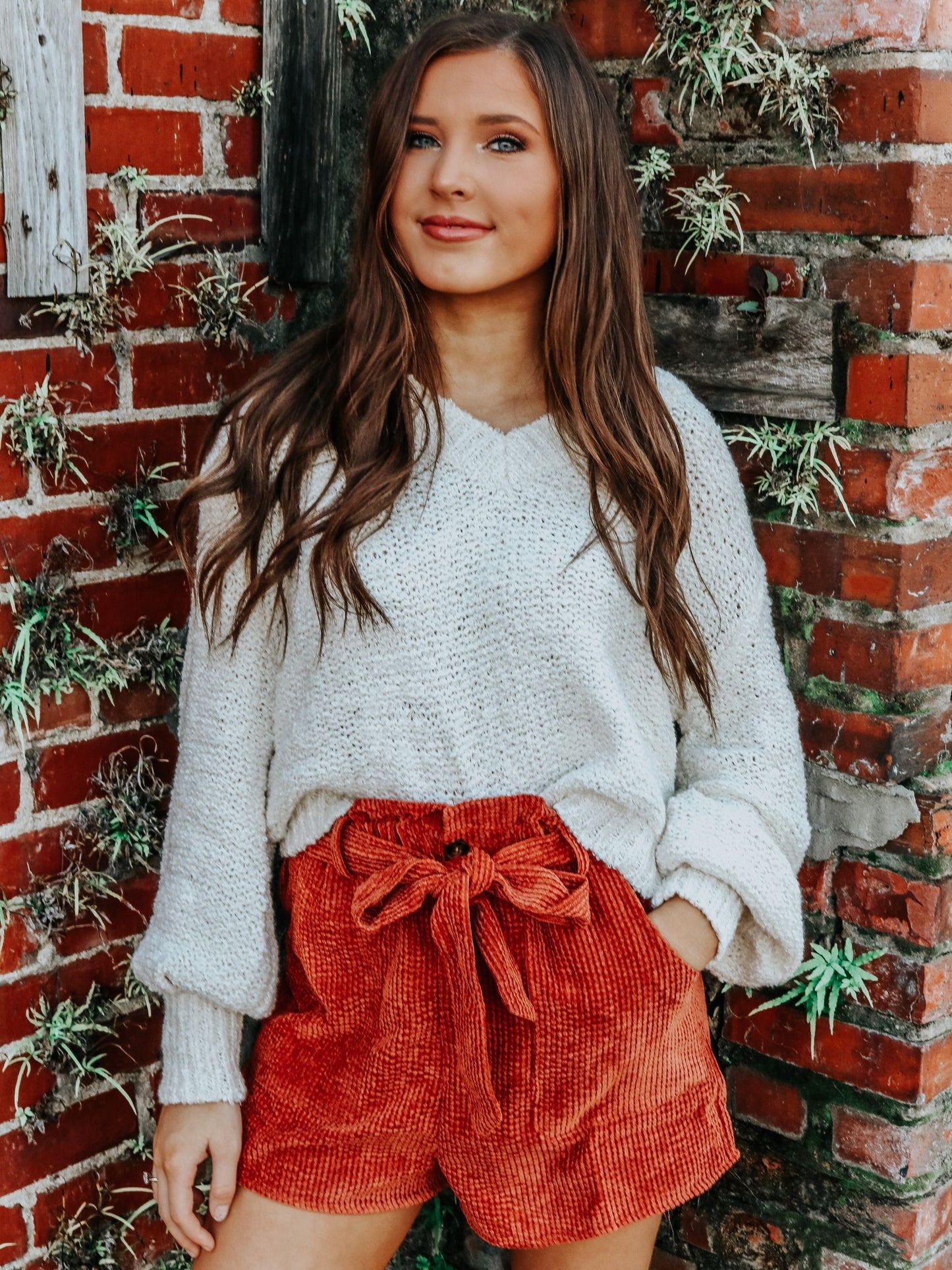 Rust Corduroy Shorts